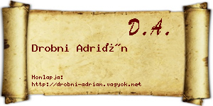 Drobni Adrián névjegykártya